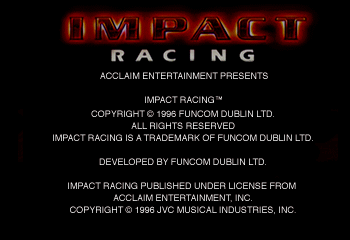 Impact Racing Title Screen